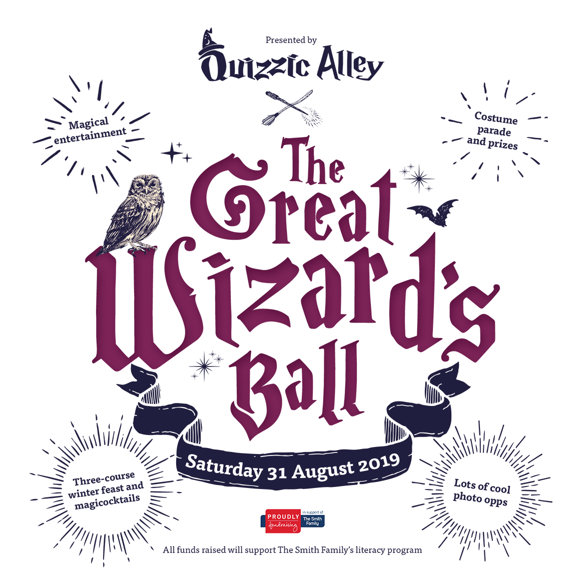 Quizzic Alley Great Wizards Ball, Saturday 22 June 2019