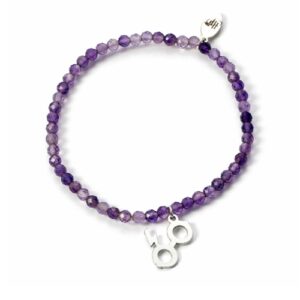 Sterling Silver Glasses and Lightning Bolt Bracelet with Semi Precious Amethyst